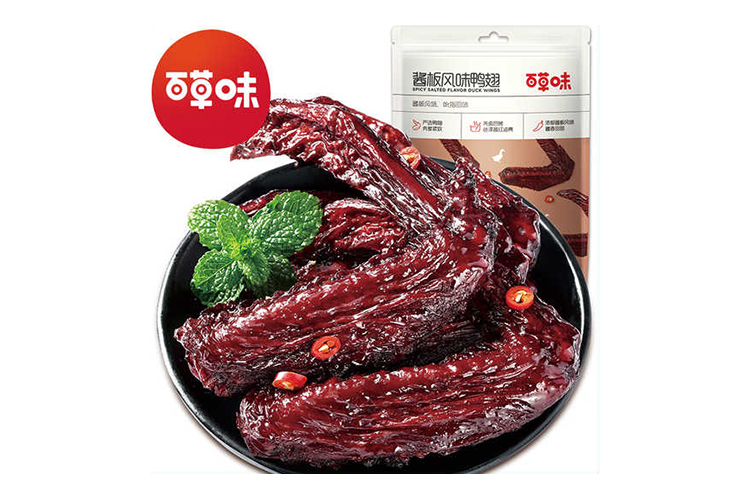 BAICAOWEI SOY SAUCE FLAVOURED DUCK WINGS 118G